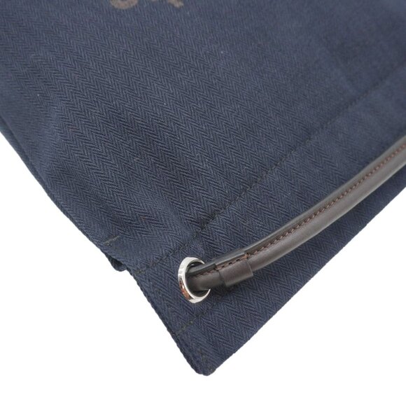Hermes  Aline Grooming Swift Canvas Backpack Bag Navy Blue - Picture 7 of 16